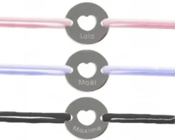 Bracelet Jeton Personnalisable - Coeur Argent Véritable