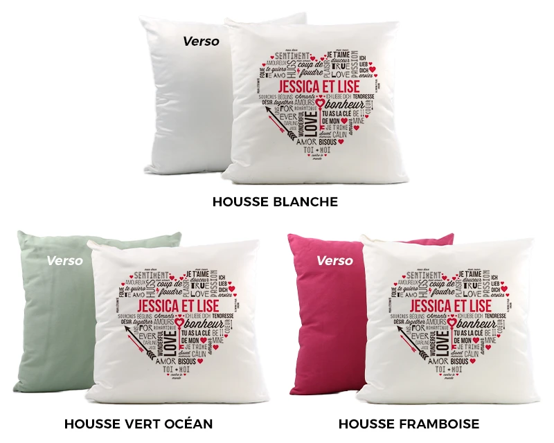 Coussin Personnalisé - Mots D'amour 2 Coussin Personnalisé - Mots D'amour – Image 2