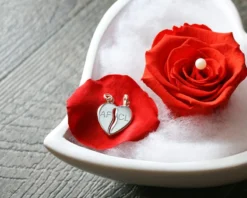 Pendentif Coeur à Partager En Argent Véritable