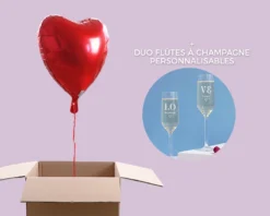 DUO Ballon Cœur Hélium Et 2 Flûtes à Champagne Personnalisables - LOVE 9 DUO Ballon Cœur Hélium Et 2 Flûtes à Champagne Personnalisables - LOVE -Cadeaux Boutique e1c0f3617b0ff467f3970e82a97d1a9bbf8e33e50e040786545a92c4a16927566