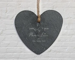 Coeur Ardoise à Suspendre - Deuil