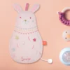 Peluche Musicale Brodée Personnalisable - Lapin Rose