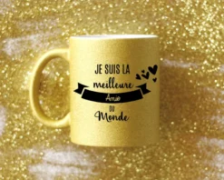 Mug à Paillettes Personnalisé - Doré Ou Bleu Argent - Meilleure Du Monde -Cadeaux Boutique f153f3e3c1610eea7191454a9d00fe2582b54ee0ec05c207c97583227fba36089