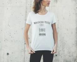 T-shirt Blanc Femme Personnalisable - Mon Enfant Préféré