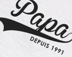 T-shirt Blanc Papa Depuis