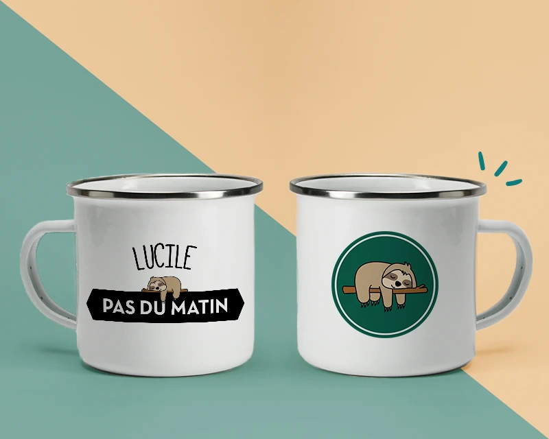 Tasse En émail Personnalisée - Paresseux 1 Tasse En émail Personnalisée - Paresseux